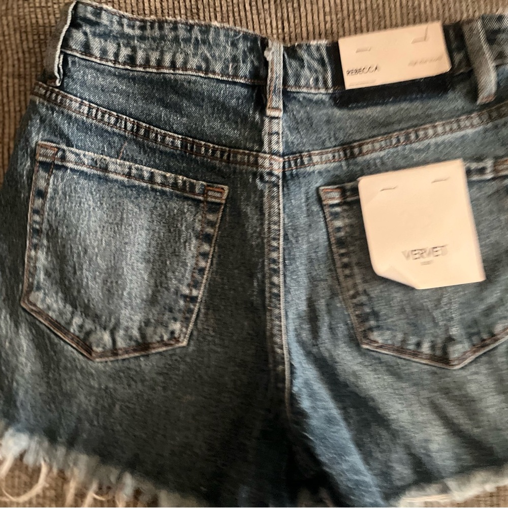 Vervet Trendy Blue Distressed Denim Shorts - Picture 4 of 7